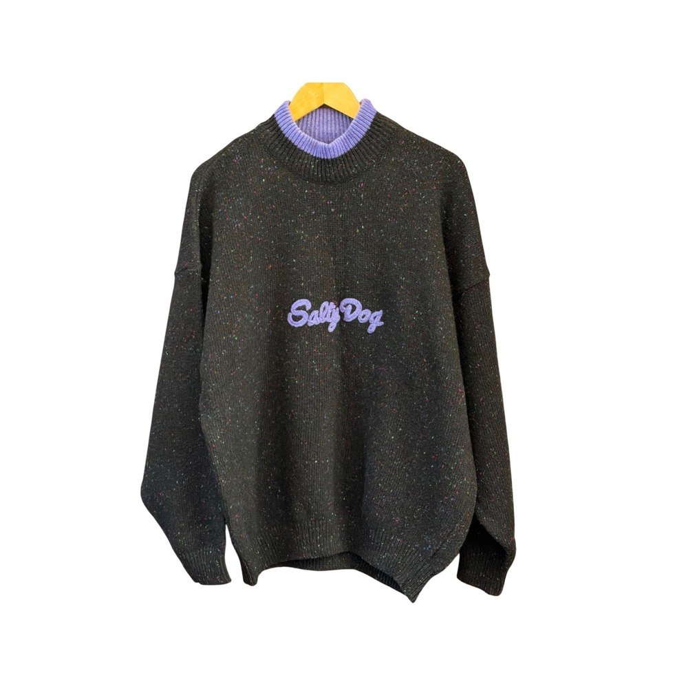 Vintage Salty Dog Wool Blend Sweater Confetti French Streetwear Gorpcore 90s